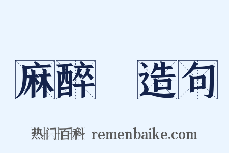 麻醉劑造句是什么意思的图片